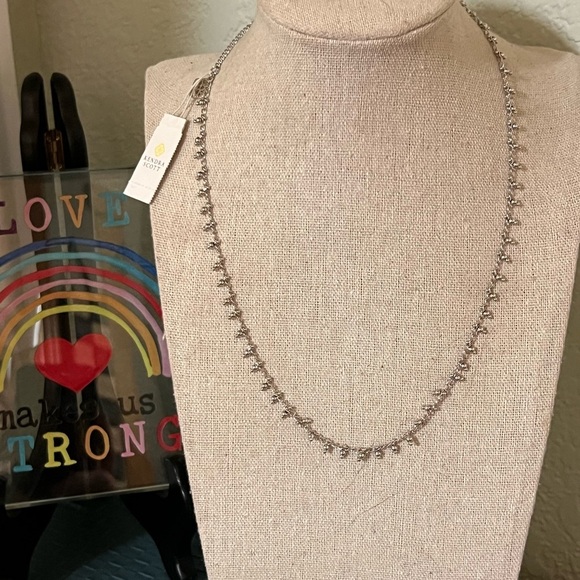 NWT Kendra Scott Silver Beaded Jenna Choker Necklace #KSNK - Picture 1 of 8